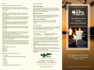 Spa services brochure