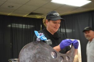 Pastry chef demonstrating sugar sculpting at Madden's on Gull Lake