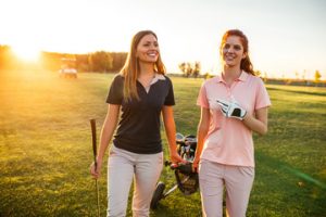 Women Socializing and Golfing