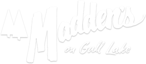 Madden's on Gull Lake white logo
