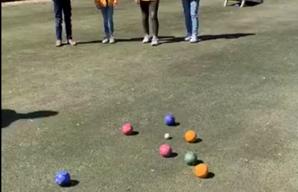 Bocce balls on the golf course