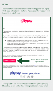 Typsy online training email