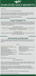 Employee golf benefits