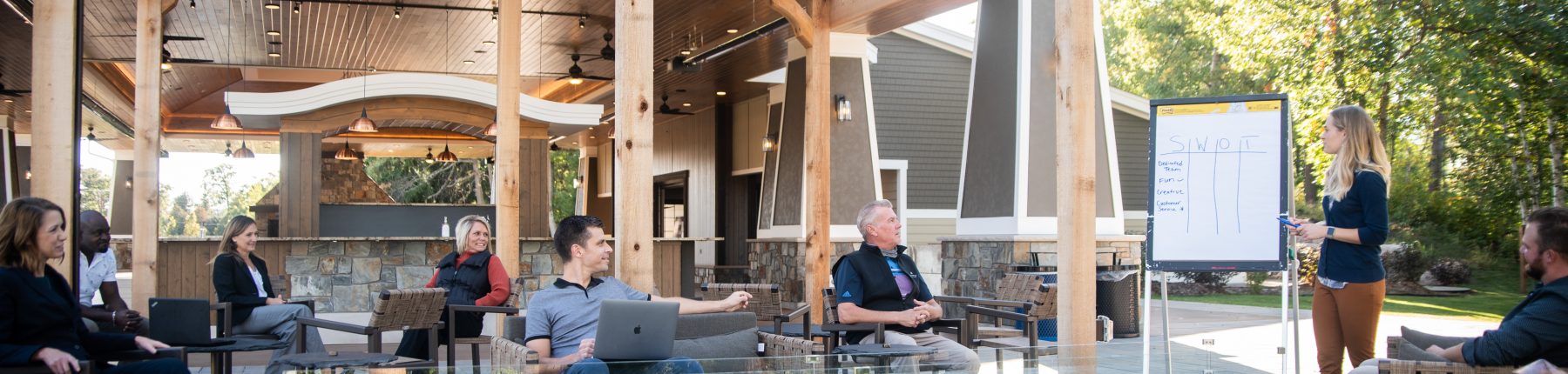 Meeting held at the outdoor patio area