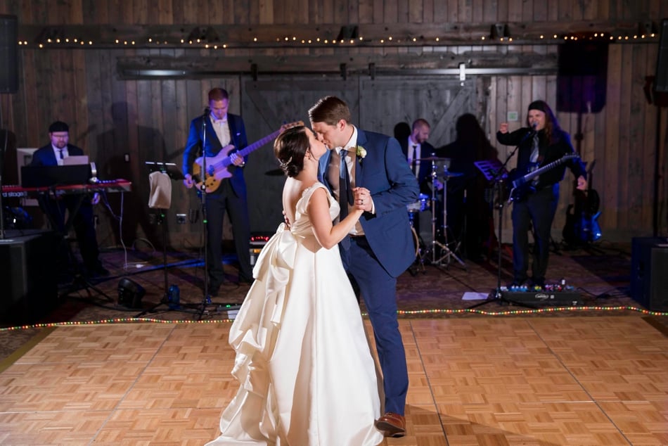 Bride and groom during their first dance