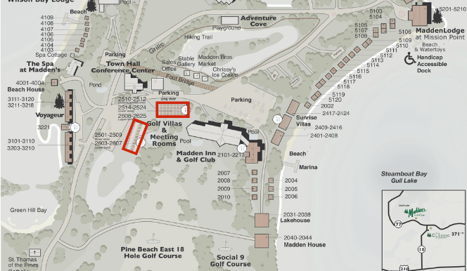 golf villa map illustration