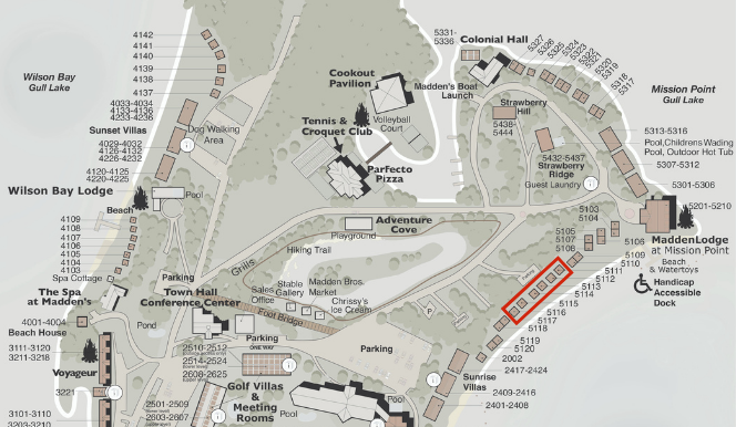 Mission Point 2 Bedroom Cottages Map