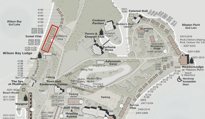 sunset villas map illustration