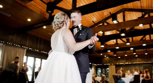 bride and groom dance their first dance