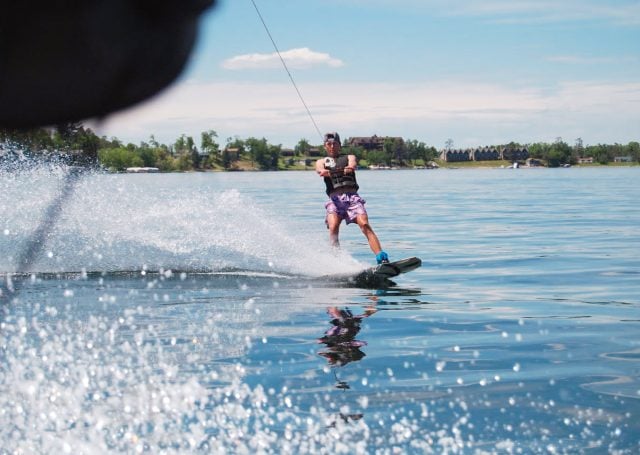 Wake surfer on Gull Lake