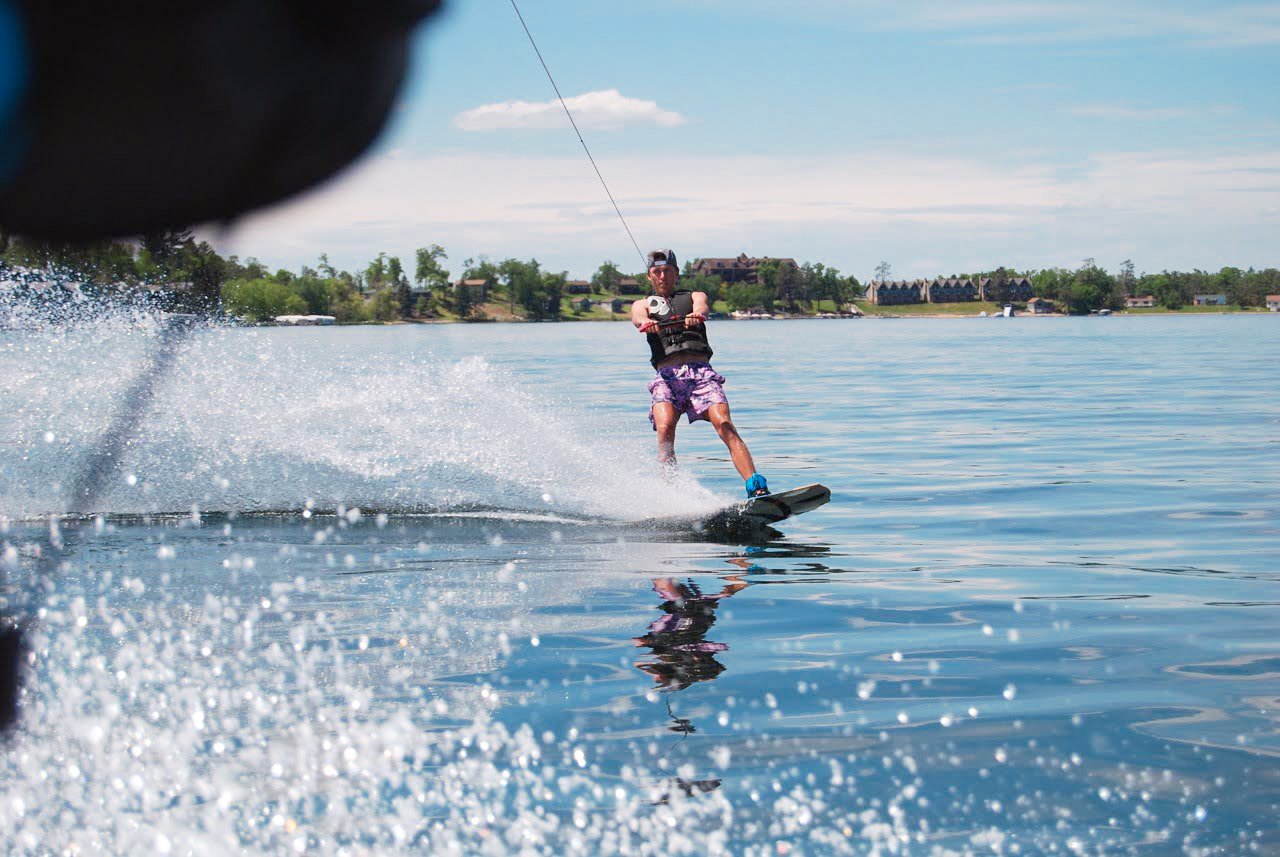 Wake surfer on Gull Lake