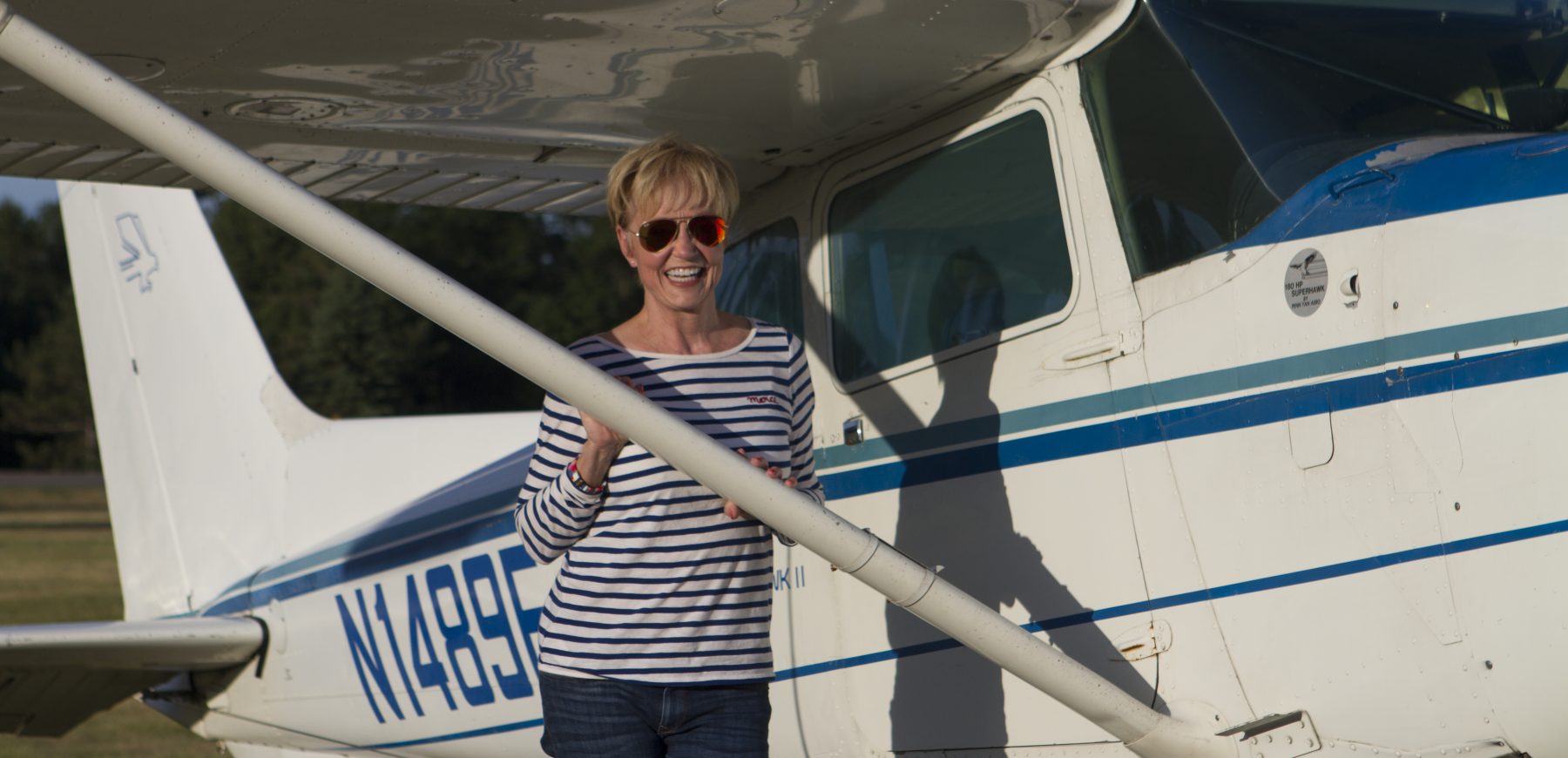 Mary Alverson with 172 Amphib Seaplane