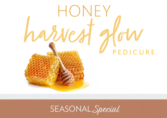 honey harvest glow pedicure seasonal special